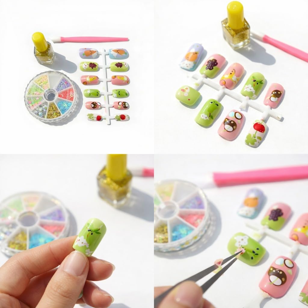 Amazon.in: Buy Kids Nail Art Kit for Girls – Cute Cartoon Press On